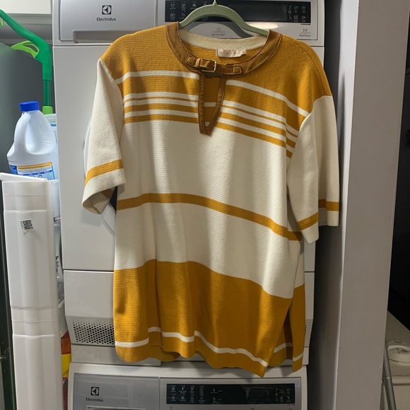 Knit Shirt with Suede trim - TORY BURCH - Picture 2 of 9